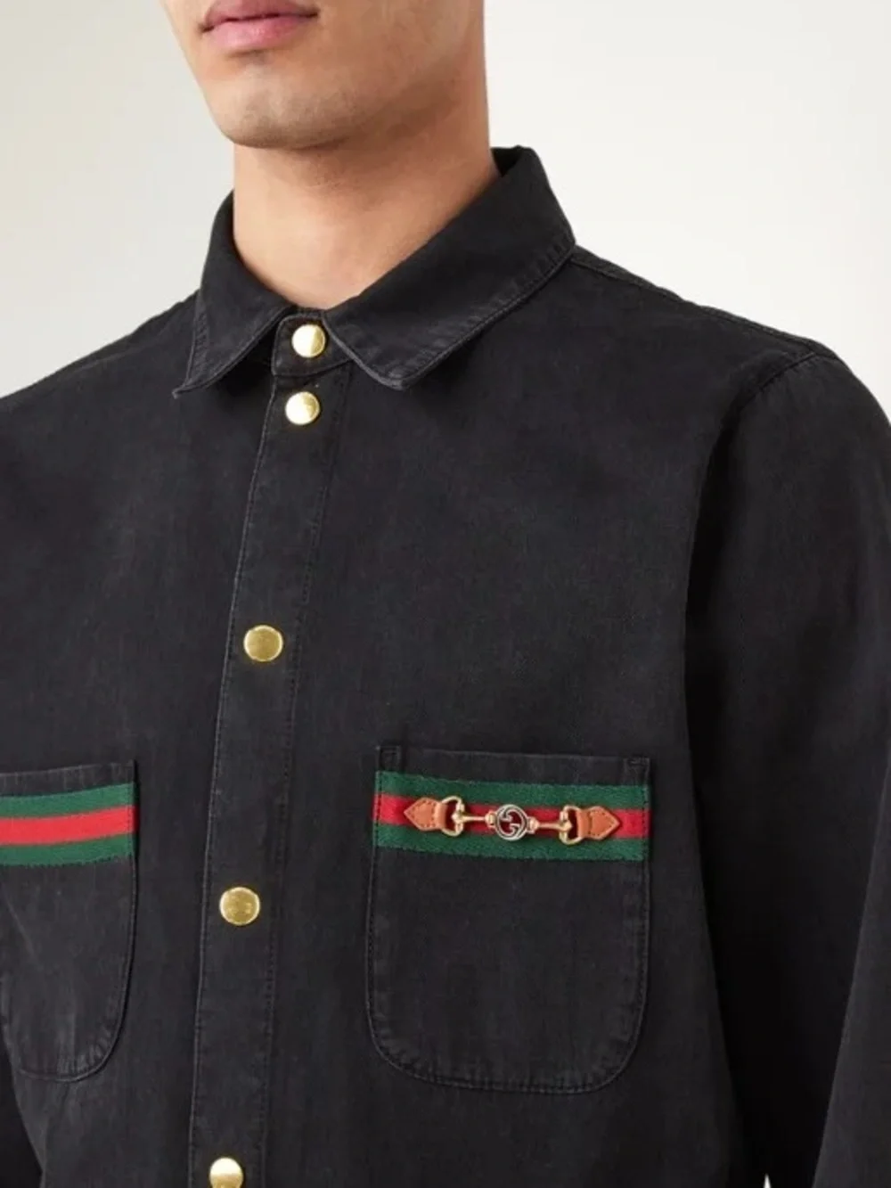 Black Denim Shirt by Gucci